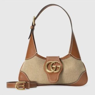 Gucci Leather and Canvas Shoulder Bag