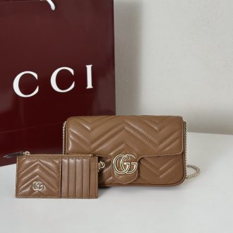Gucci Marmont Leather Crossbody Bag and Card Holder Set