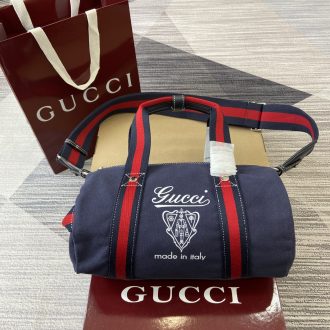 Gucci Navy Canvas Duffel Bag