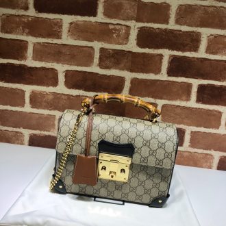 Gucci Bamboo Top Handle Monogram Bag