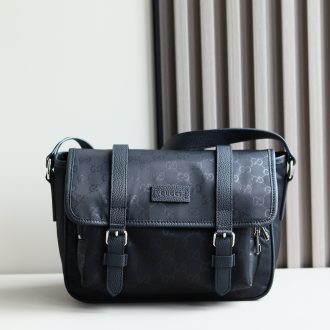 Gucci Black Monogram Messenger Bag