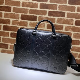 Gucci Leather Embossed Laptop Bag
