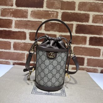 Gucci Monogram Drawstring Bucket Bag