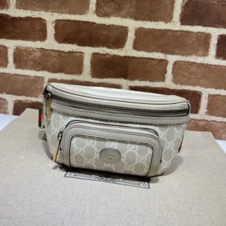 Gucci Beige Monogram Canvas Belt Bag