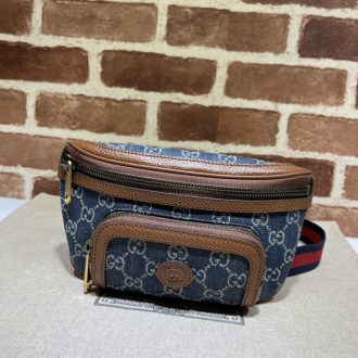 Gucci Monogram Canvas and Leather Belt Bag
