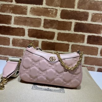 Gucci Pink Quilted Leather Chain Shoulder Bag