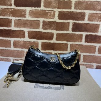 Gucci Quilted Black Leather Shoulder Bag