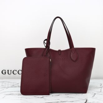 Gucci Burgundy Leather Tote Bag