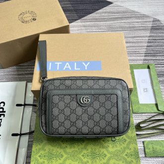 Gucci Monogram Canvas Wristlet Bag