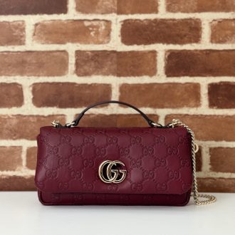 Gucci GG Marmont Embossed Leather Shoulder Bag