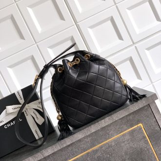 Chanel Quilted Leather Drawstring Bag