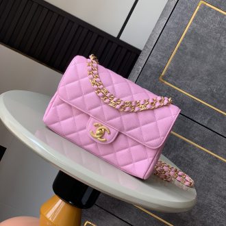 Chanel Pink Quilted Leather Shoulder Bag