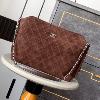 Chanel Quilted Suede Shoulder Bag