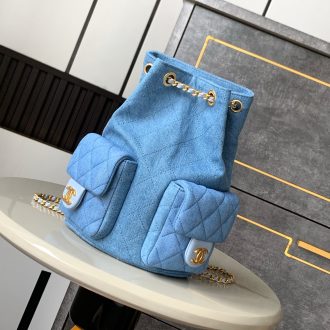 Chanel Quilted Denim Backpack