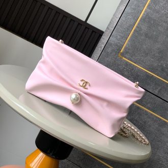 Chanel Pink Bow Clutch Bag