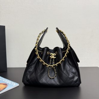 Chanel Quilted Leather Chain Tote Bag