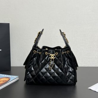 Chanel Quilted Drawstring Handbag
