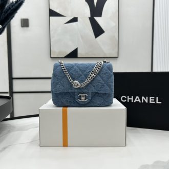 Chanel Quilted Denim Mini Flap Bag